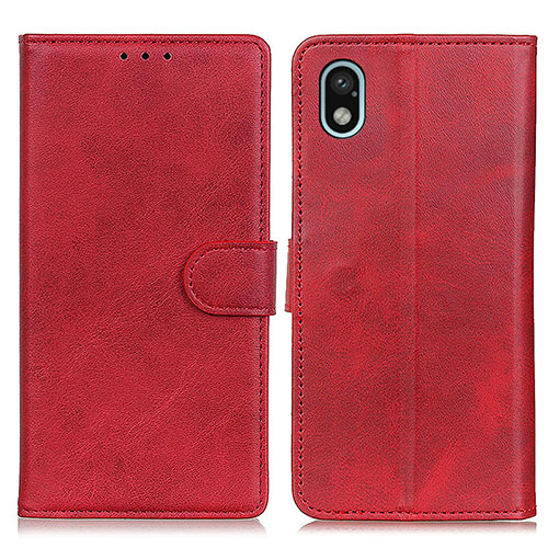 Leather Case Stands Flip Cover Holder A04D for Sony Xperia Ace III SOG08 Red