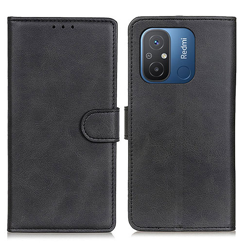 Leather Case Stands Flip Cover Holder A04D for Xiaomi Redmi 11A 4G Black