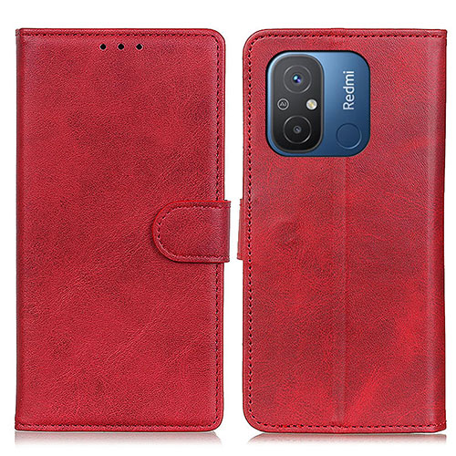 Leather Case Stands Flip Cover Holder A04D for Xiaomi Redmi 11A 4G Red