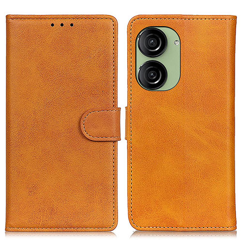 Leather Case Stands Flip Cover Holder A05D for Asus ZenFone 10 Brown