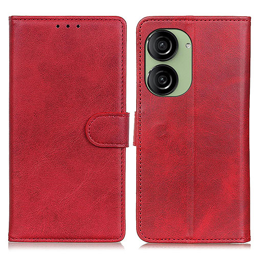 Leather Case Stands Flip Cover Holder A05D for Asus ZenFone 10 Red