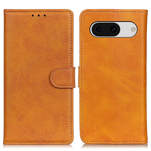 Leather Case Stands Flip Cover Holder A05D for Google Pixel 8a 5G Brown