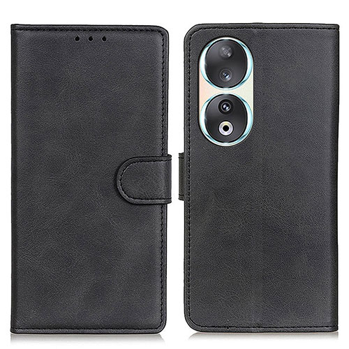 Leather Case Stands Flip Cover Holder A05D for Huawei Honor 90 5G Black