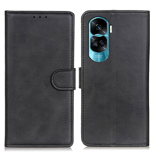 Leather Case Stands Flip Cover Holder A05D for Huawei Honor 90 Lite 5G Black