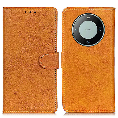 Leather Case Stands Flip Cover Holder A05D for Huawei Mate 60 Brown