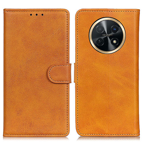 Leather Case Stands Flip Cover Holder A05D for Huawei Nova Y91 Brown