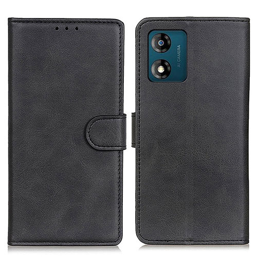 Leather Case Stands Flip Cover Holder A05D for Motorola Moto E13 Black