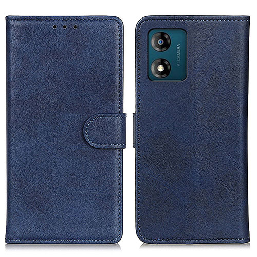 Leather Case Stands Flip Cover Holder A05D for Motorola Moto E13 Blue