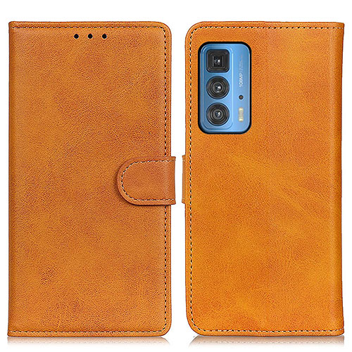 Leather Case Stands Flip Cover Holder A05D for Motorola Moto Edge 20 Pro 5G Brown