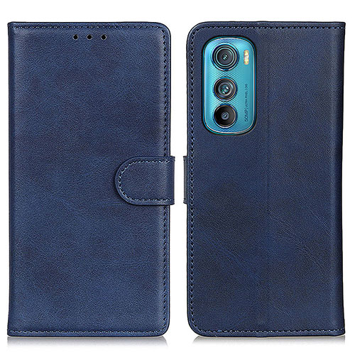 Leather Case Stands Flip Cover Holder A05D for Motorola Moto Edge 30 5G Blue