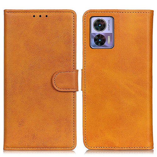 Leather Case Stands Flip Cover Holder A05D for Motorola Moto Edge 30 Lite 5G Brown