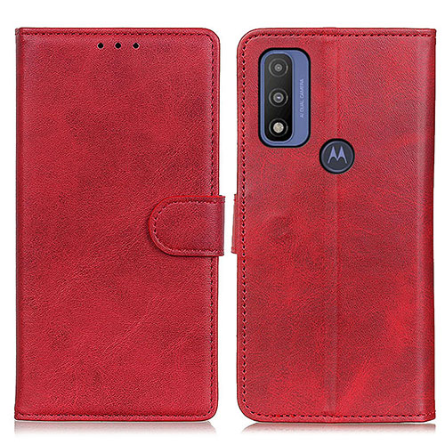 Leather Case Stands Flip Cover Holder A05D for Motorola Moto G Pure Red