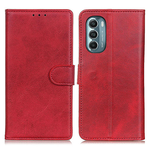 Leather Case Stands Flip Cover Holder A05D for Motorola Moto G Stylus (2022) 4G Red