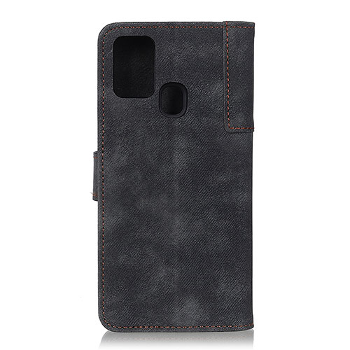 Leather Case Stands Flip Cover Holder A05D for Motorola Moto G41 Black