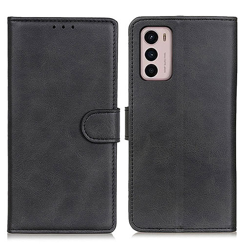 Leather Case Stands Flip Cover Holder A05D for Motorola Moto G42 Black