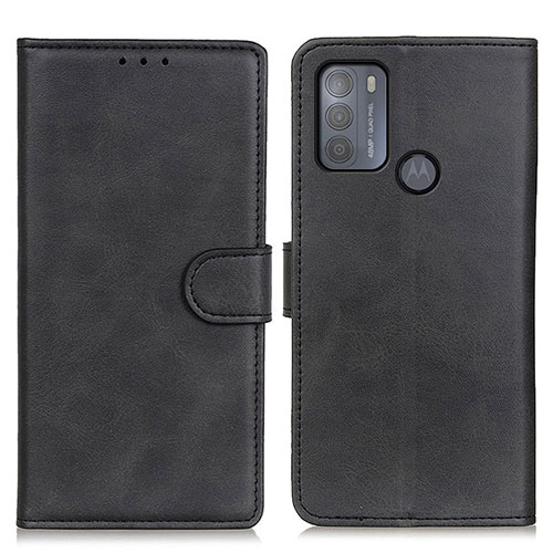 Leather Case Stands Flip Cover Holder A05D for Motorola Moto G50 Black