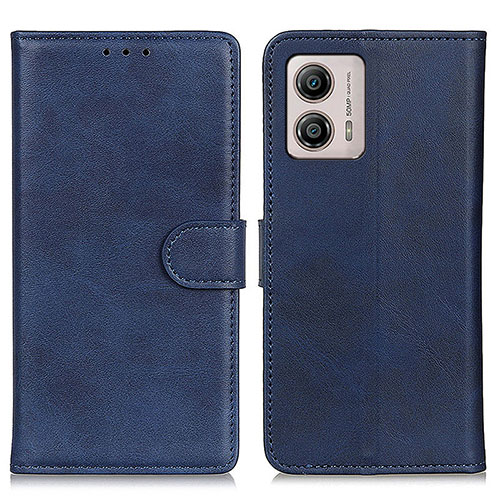 Leather Case Stands Flip Cover Holder A05D for Motorola Moto G53j 5G Blue