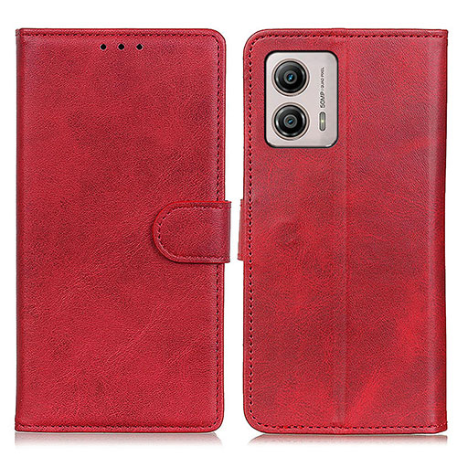 Leather Case Stands Flip Cover Holder A05D for Motorola Moto G53j 5G Red