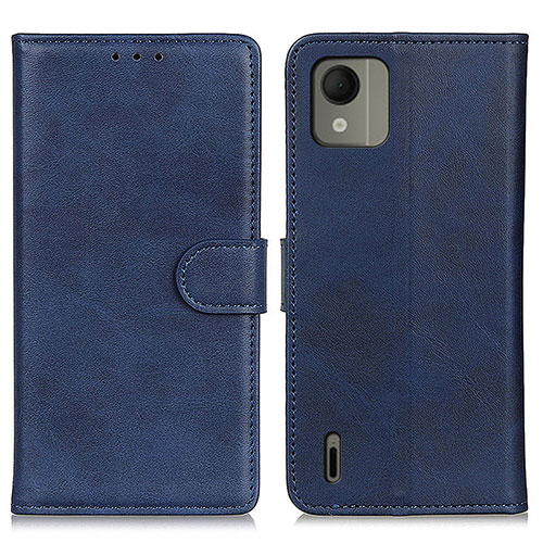 Leather Case Stands Flip Cover Holder A05D for Nokia C110 Blue