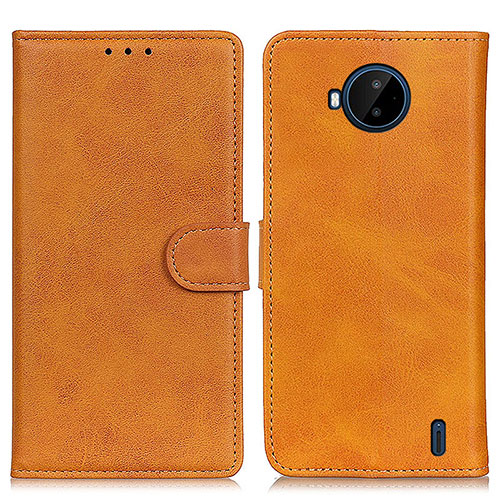 Leather Case Stands Flip Cover Holder A05D for Nokia C20 Plus Brown