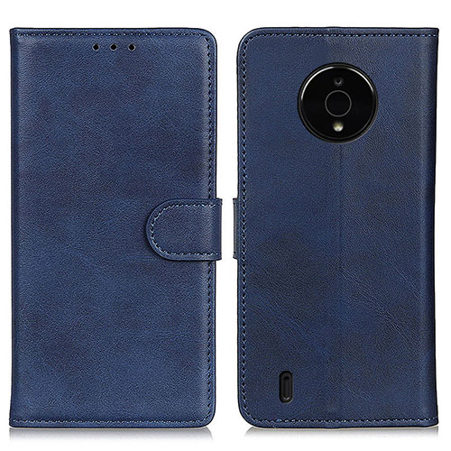 Leather Case Stands Flip Cover Holder A05D for Nokia C200 Blue