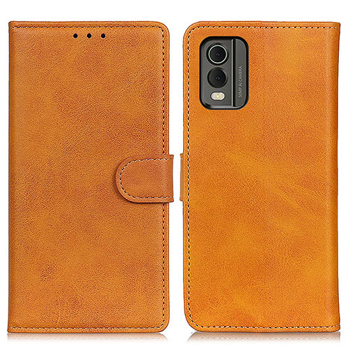 Leather Case Stands Flip Cover Holder A05D for Nokia C210 Brown