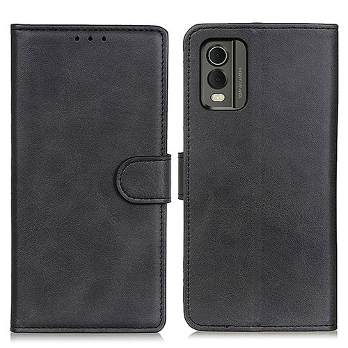 Leather Case Stands Flip Cover Holder A05D for Nokia C32 Black