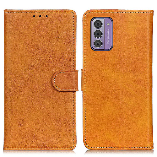 Leather Case Stands Flip Cover Holder A05D for Nokia G42 5G Brown