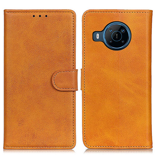 Leather Case Stands Flip Cover Holder A05D for Nokia X100 5G Brown