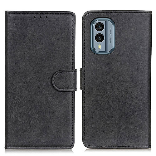 Leather Case Stands Flip Cover Holder A05D for Nokia X30 5G Black