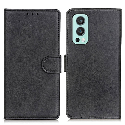 Leather Case Stands Flip Cover Holder A05D for OnePlus Nord 2 5G Black