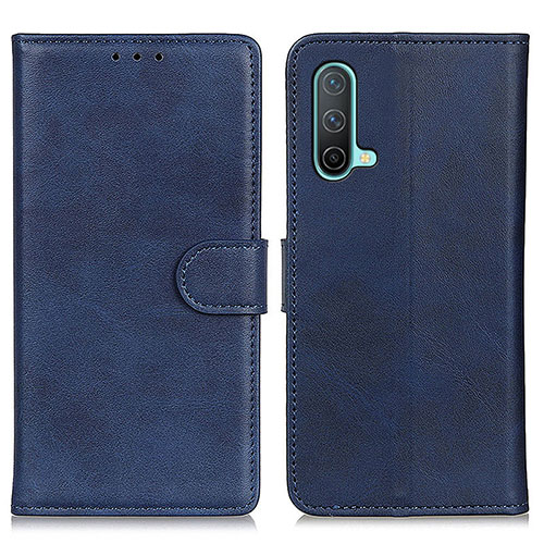 Leather Case Stands Flip Cover Holder A05D for OnePlus Nord CE 5G Blue