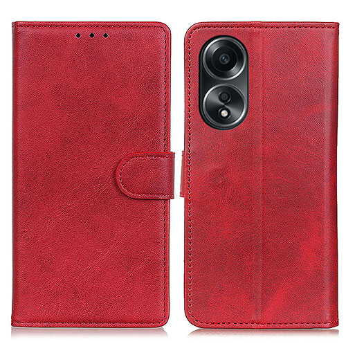 Leather Case Stands Flip Cover Holder A05D for Oppo A38 Red