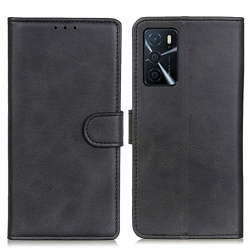Leather Case Stands Flip Cover Holder A05D for Oppo A54s Black