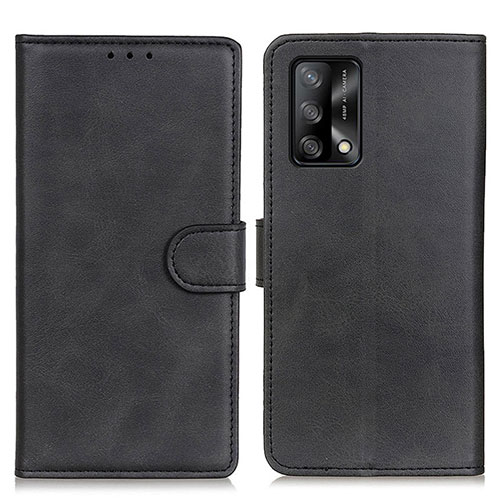 Leather Case Stands Flip Cover Holder A05D for Oppo F19 Black