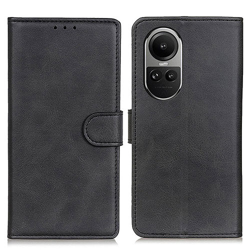 Leather Case Stands Flip Cover Holder A05D for Oppo Reno10 5G Black