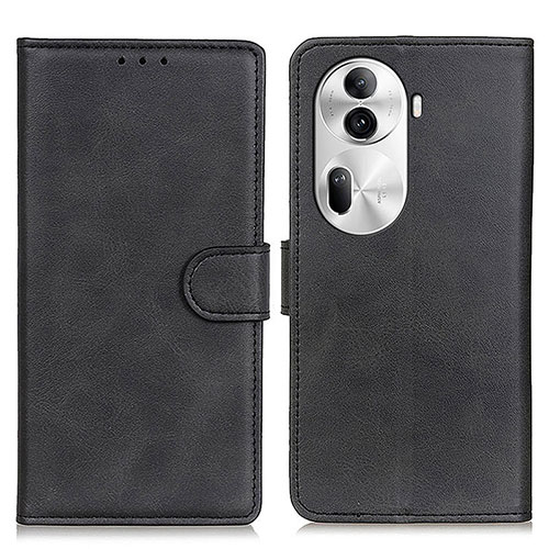 Leather Case Stands Flip Cover Holder A05D for Oppo Reno11 Pro 5G Black