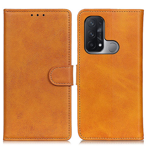 Leather Case Stands Flip Cover Holder A05D for Oppo Reno5 A Brown