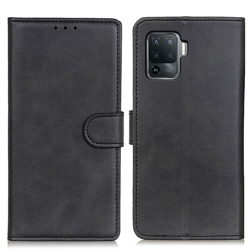 Leather Case Stands Flip Cover Holder A05D for Oppo Reno5 F Black