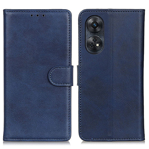 Leather Case Stands Flip Cover Holder A05D for Oppo Reno8 T 4G Blue