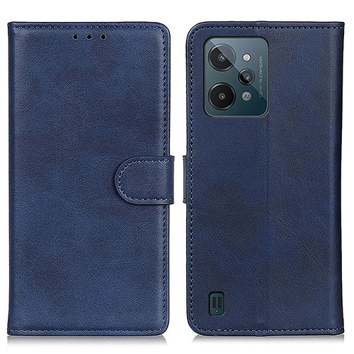 Leather Case Stands Flip Cover Holder A05D for Realme C31 Blue