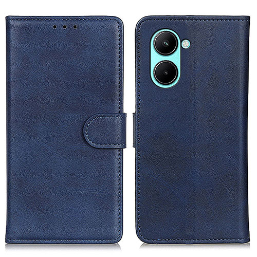 Leather Case Stands Flip Cover Holder A05D for Realme C33 Blue