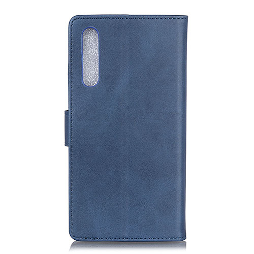 Leather Case Stands Flip Cover Holder A05D for Samsung Galaxy A02 Blue