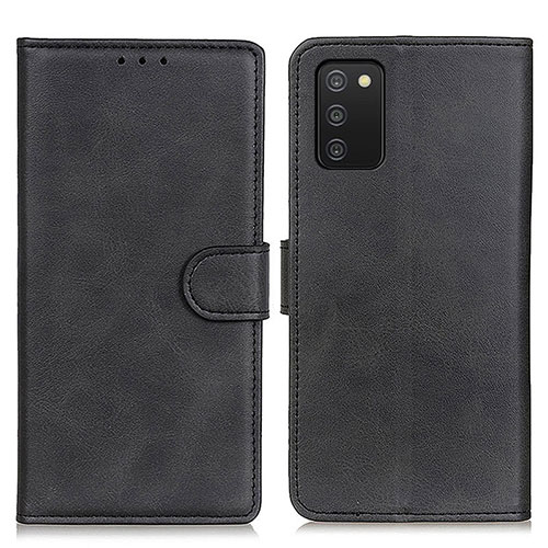 Leather Case Stands Flip Cover Holder A05D for Samsung Galaxy A02s Black