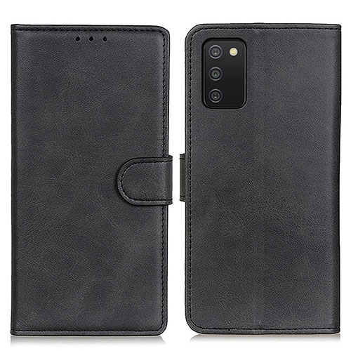 Leather Case Stands Flip Cover Holder A05D for Samsung Galaxy A03s Black