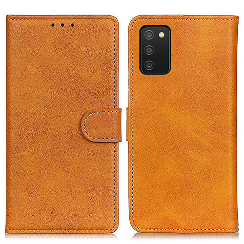 Leather Case Stands Flip Cover Holder A05D for Samsung Galaxy A03s Brown