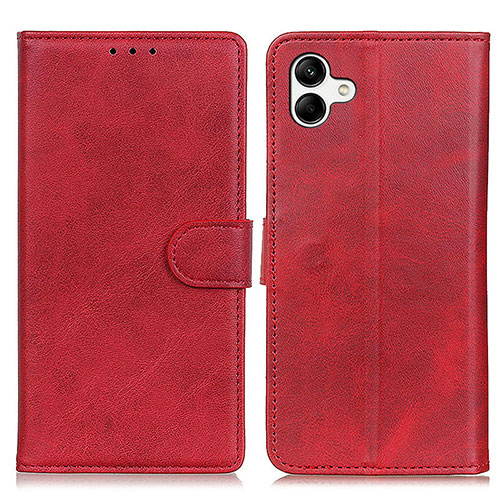 Leather Case Stands Flip Cover Holder A05D for Samsung Galaxy A05 Red