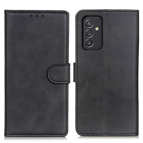 Leather Case Stands Flip Cover Holder A05D for Samsung Galaxy A15 4G Black