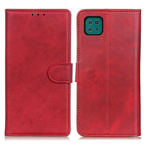 Leather Case Stands Flip Cover Holder A05D for Samsung Galaxy A22 5G Red