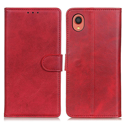 Leather Case Stands Flip Cover Holder A05D for Samsung Galaxy A22 5G SC-56B Red